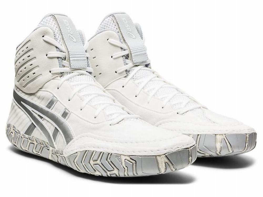 Asics Aggressor 4 Birkózó Cipő Férfi Fehér Titán Barna | 940827-BGJ