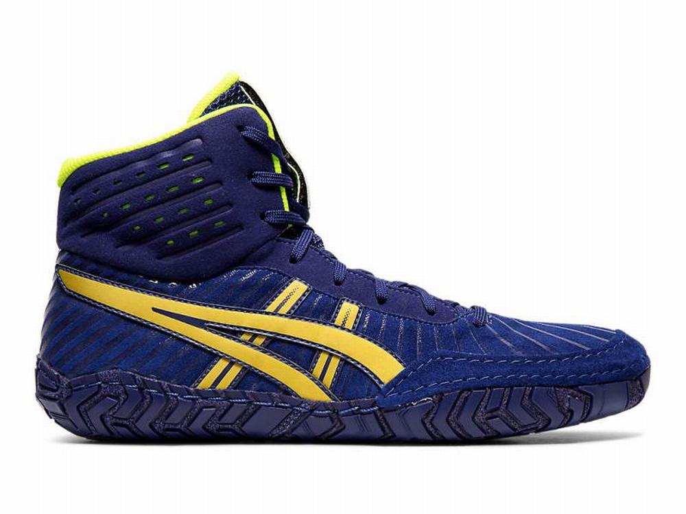 Asics Aggressor 4 Birkózó Cipő Férfi Kék Arany Barna | 431678-GEL