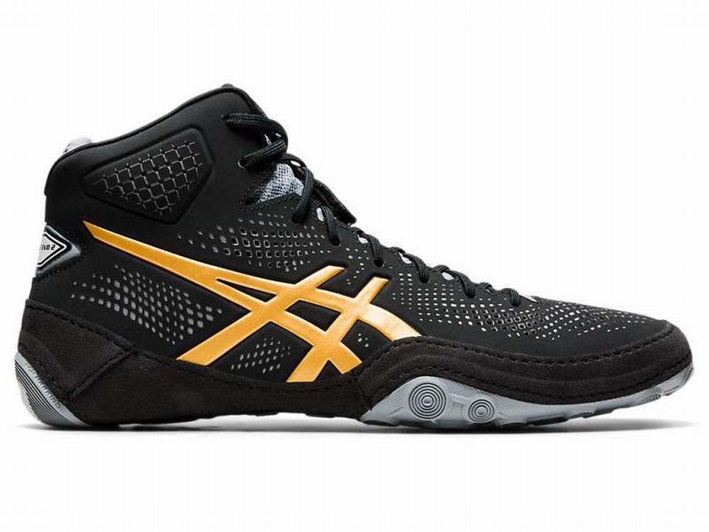 Asics DAN GABLE EVO 2 Birkózó Cipő Férfi Fekete Arany Barna | 754368-VEF