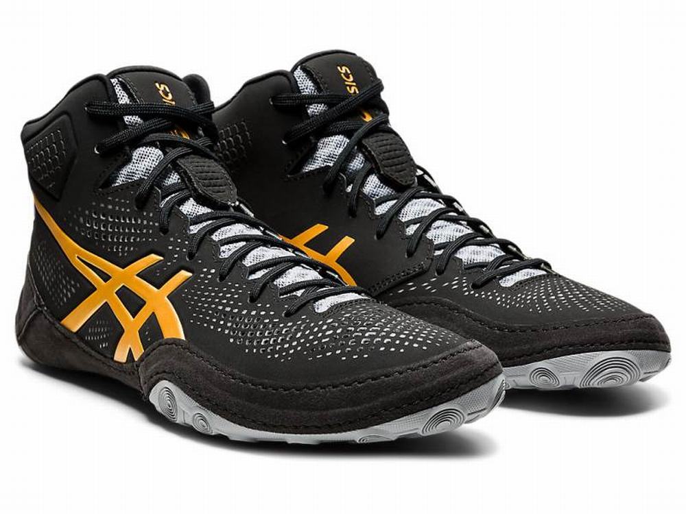 Asics DAN GABLE EVO 2 Birkózó Cipő Férfi Fekete Arany Barna | 754368-VEF