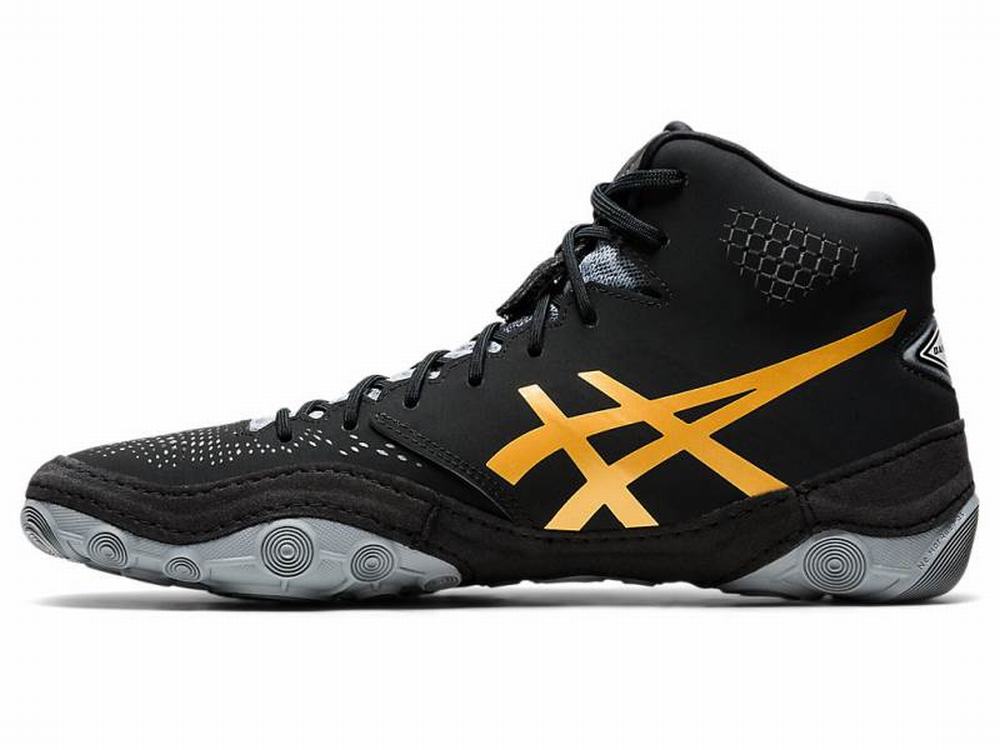 Asics DAN GABLE EVO 2 Birkózó Cipő Férfi Fekete Arany Barna | 754368-VEF