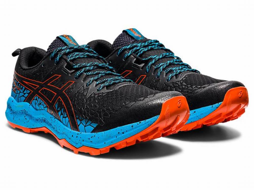 Asics FujiTrabuco Lyte Terepfutó Férfi Fekete Világos Türkiz | 823640-CHO