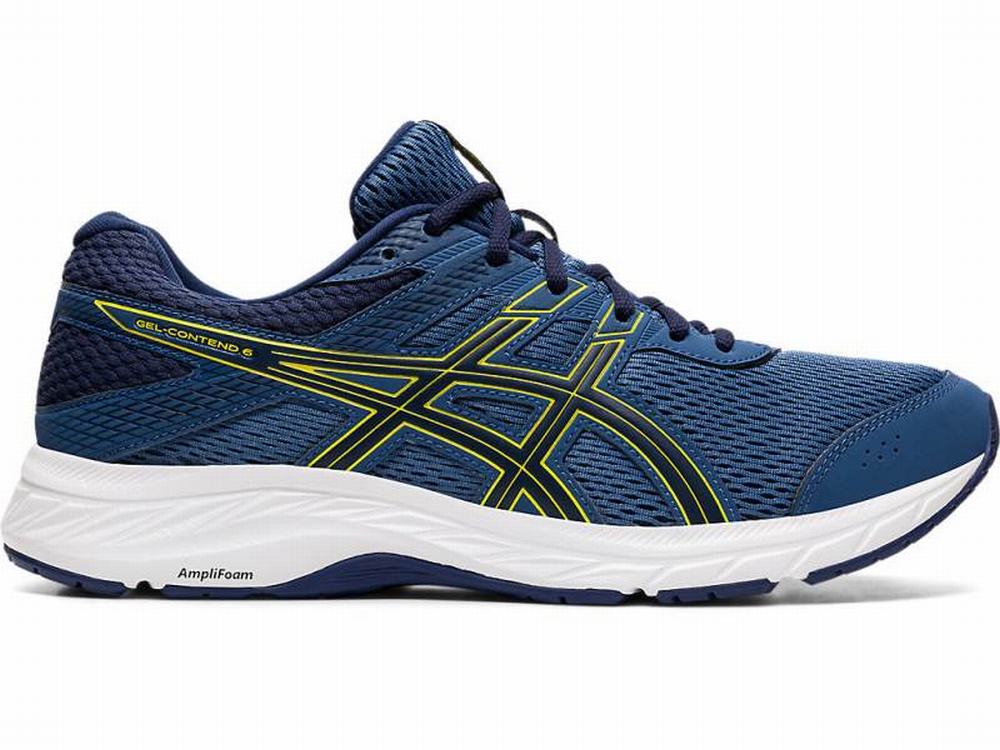 Asics GEL-CONTEND 6 Futócipő Férfi Sötétszürke Sárga | 796108-RVC