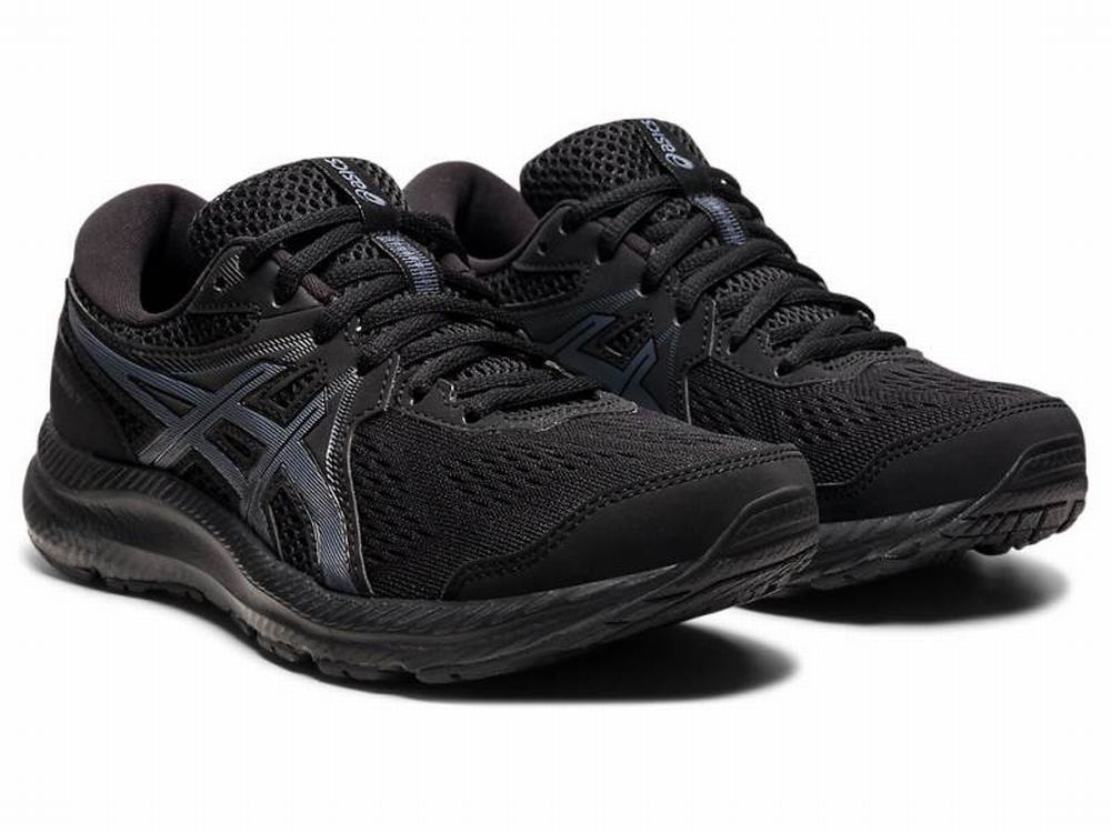 Asics GEL-CONTEND 7 Futócipő Női Fekete Szürke | 263795-RMX