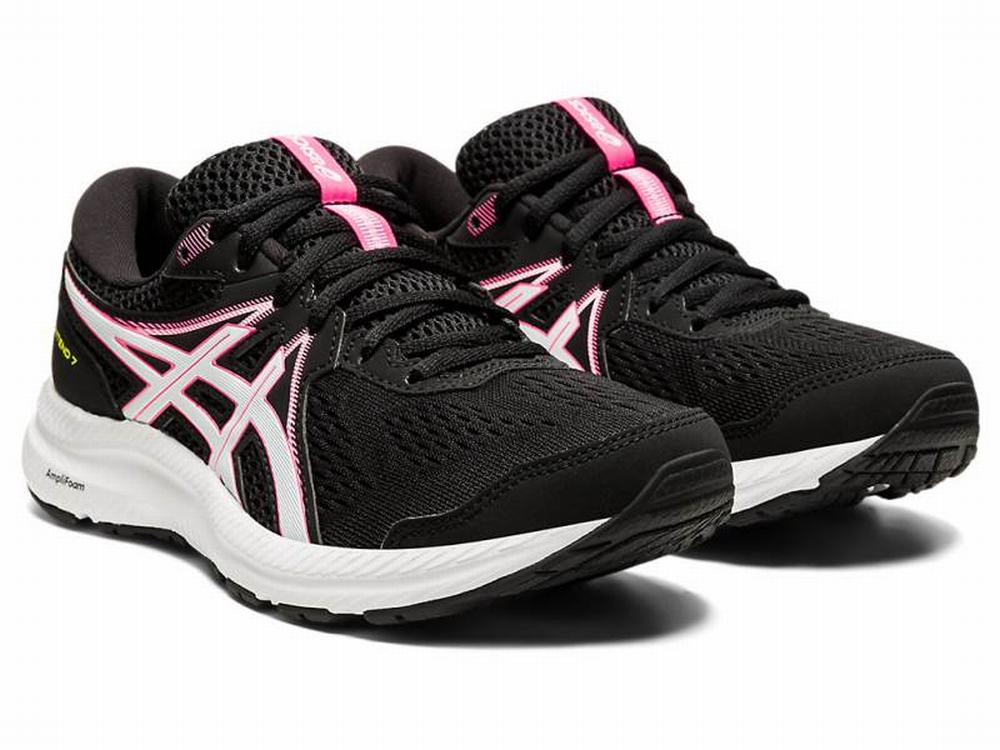 Asics GEL-CONTEND 7 Futócipő Női Fekete Rózsaszín | 813426-DSV