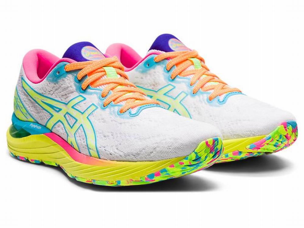 Asics GEL-CUMULUS 23 Futócipő Női Fehér Sárga | 531970-FBQ