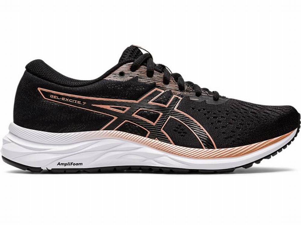 Asics GEL-Excite 7 Futócipő Női Fekete Rózsaszín Arany | 789463-FNT