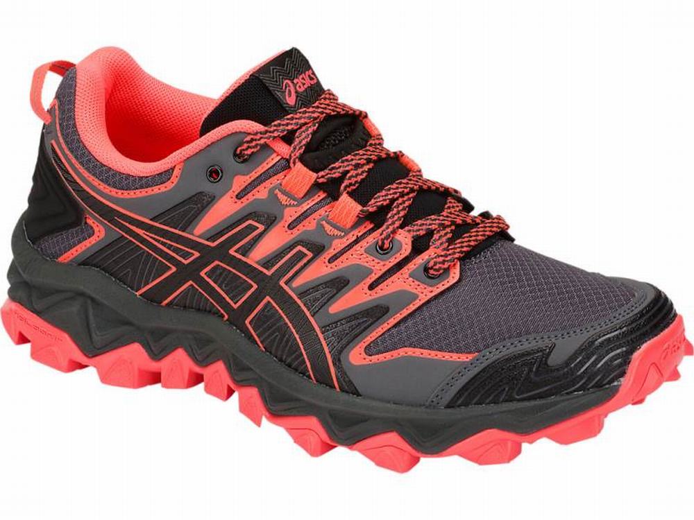 Asics GEL-FUJITRABUCO 7 Terepfutó Női Fekete Korall | 769345-BAT