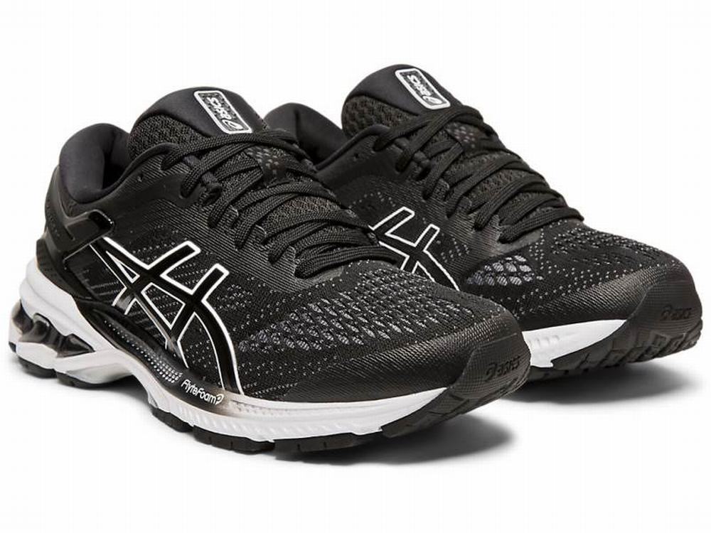 Asics GEL-KAYANO 26 (D) Futócipő Női Fekete Fehér | 761934-PCZ