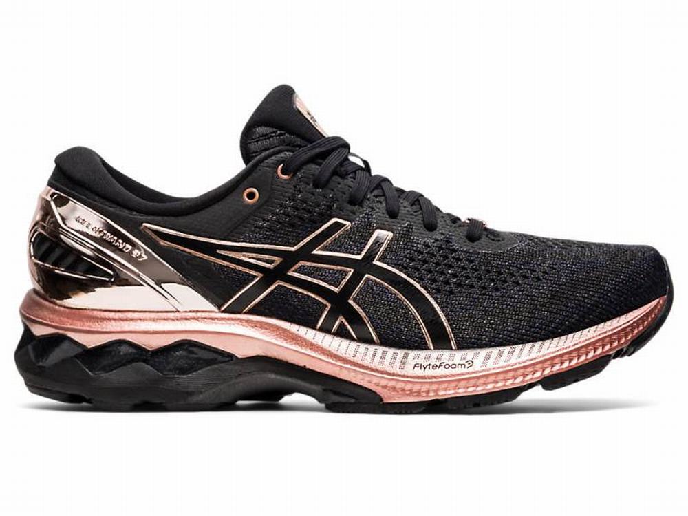 Asics GEL-KAYANO 27 Futócipő Női Fekete Rózsaszín Arany | 493812-LXY