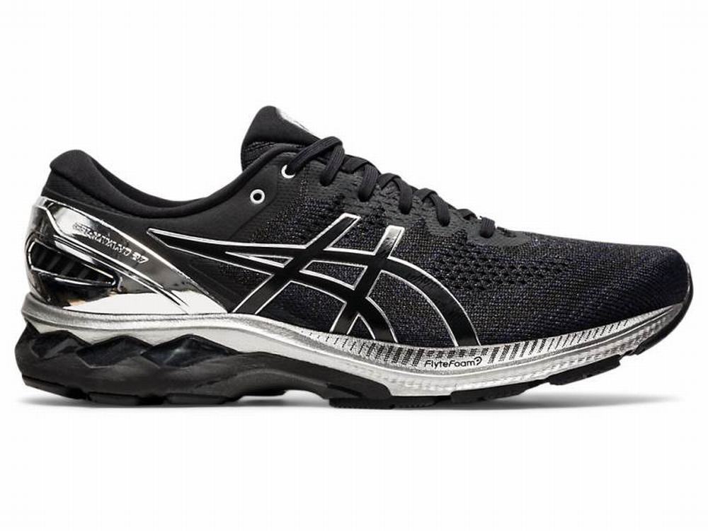 Asics GEL-KAYANO 27 PLATINUM Futócipő Férfi Fekete Titán | 132796-DJO