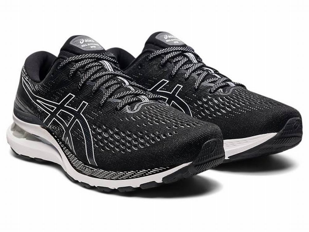 Asics GEL-KAYANO 28 (2E) Futócipő Férfi Fekete Fehér | 421875-EKX