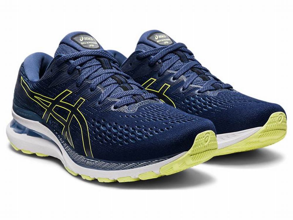 Asics GEL-KAYANO 28 Futócipő Férfi Kék Sárga | 375692-YXQ