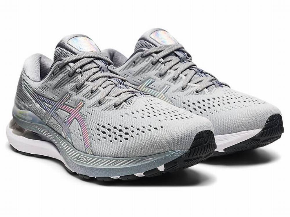 Asics GEL-KAYANO 28 PLATINUM Futócipő Férfi Fehér Szürke | 752816-FVS