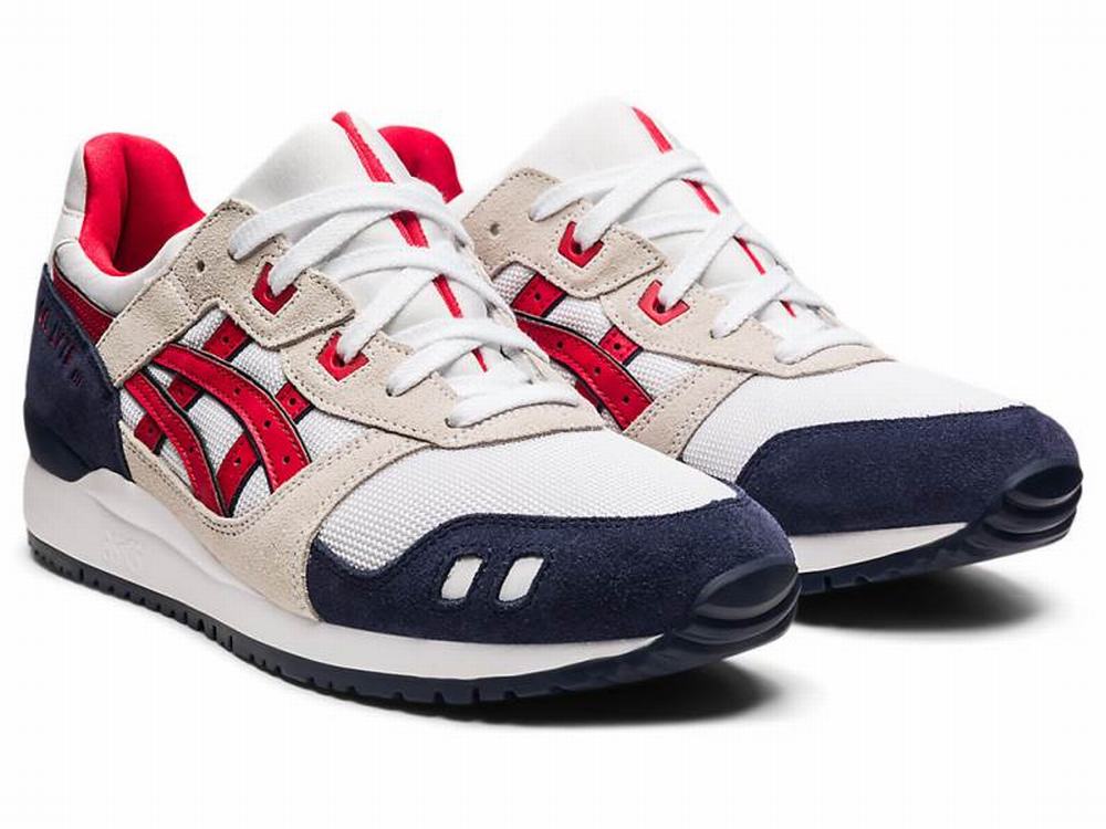 Asics GEL-LYTE III OG Utcai Cipő Férfi Fehér Piros | 130897-UER