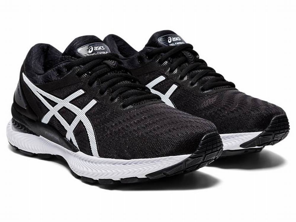 Asics GEL-NIMBUS 22 Futócipő Női Fekete Fehér | 258607-FPH