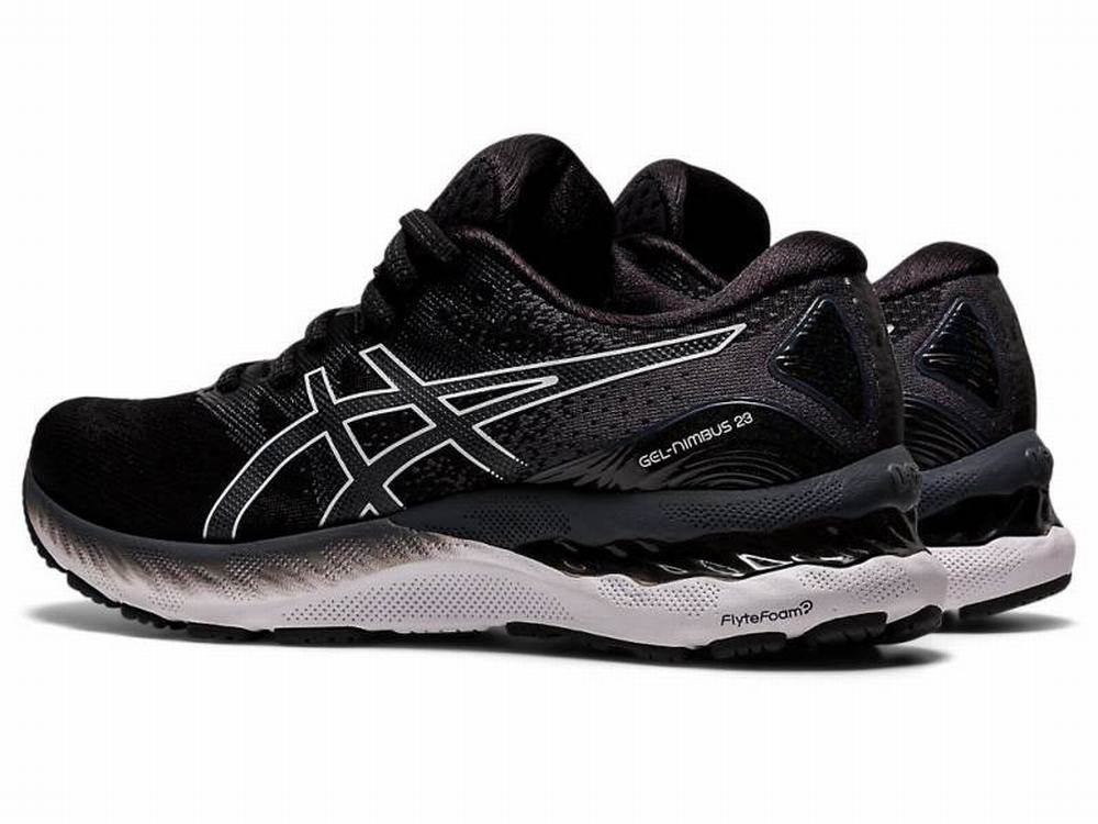 Asics GEL-NIMBUS 23 Futócipő Női Fekete Fehér | 713948-SZX