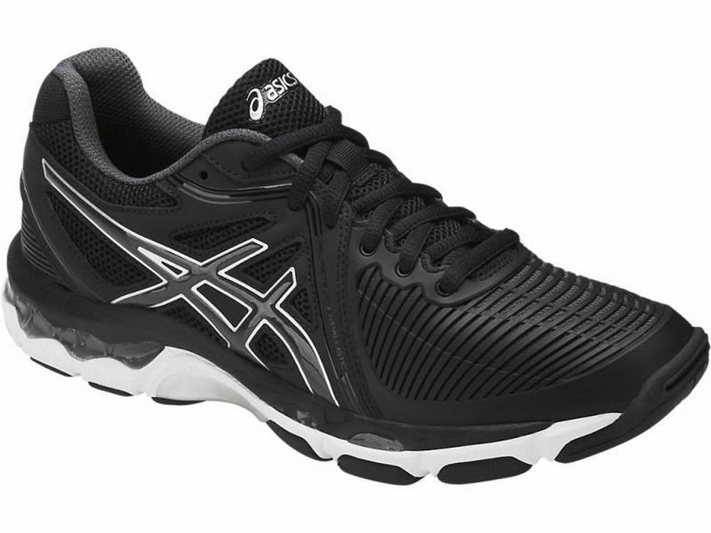 Asics GEL-Netburner Ballistic Röplabda Cipő Női Fekete Fehér Sötétszürke | 403679-EQJ