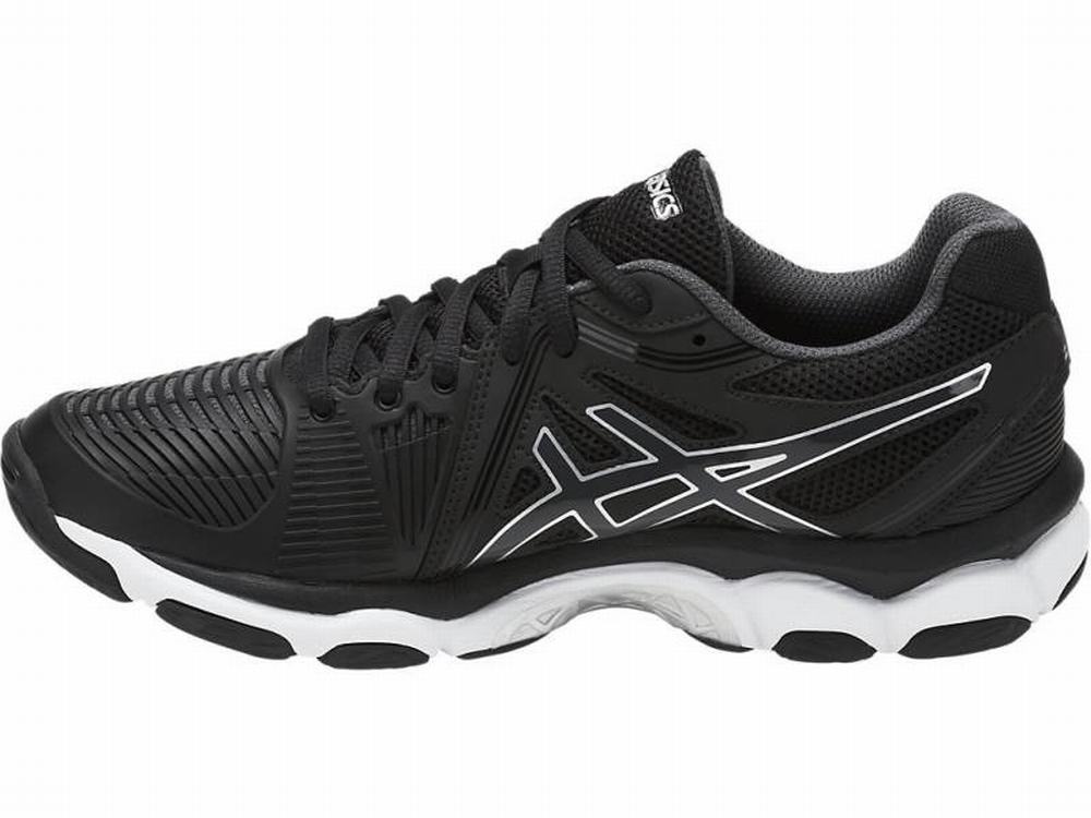 Asics GEL-Netburner Ballistic Röplabda Cipő Női Fekete Fehér Sötétszürke | 403679-EQJ