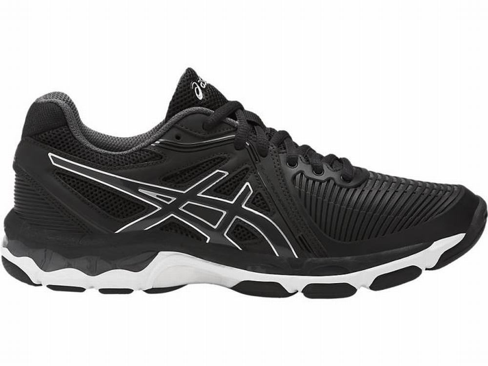 Asics GEL-Netburner Ballistic Röplabda Cipő Női Fekete Fehér Sötétszürke | 403679-EQJ