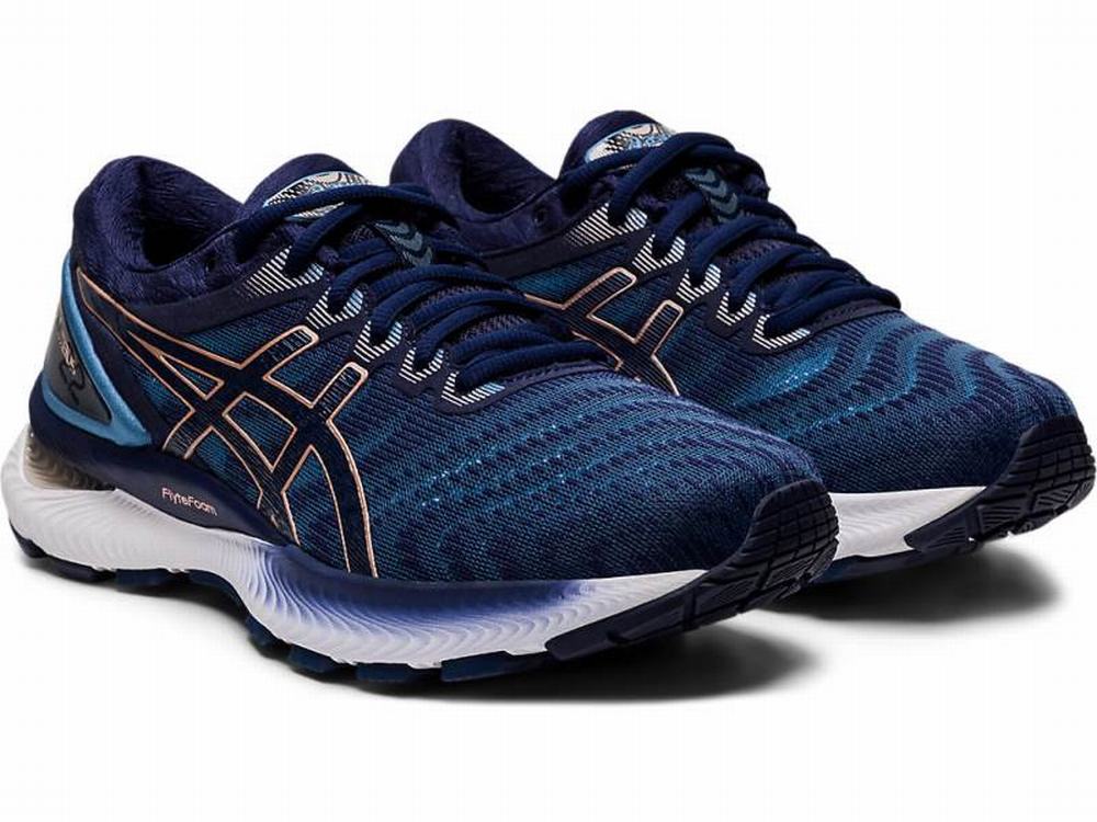 Asics GEL-Nimbus 22 (D) Futócipő Női Szürke Sötétkék | 610492-OIU