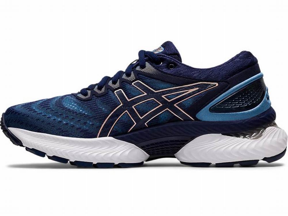 Asics GEL-Nimbus 22 (D) Futócipő Női Szürke Sötétkék | 610492-OIU