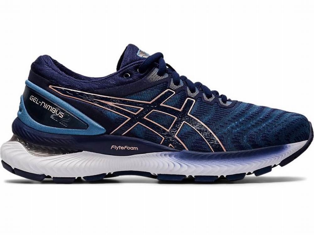 Asics GEL-Nimbus 22 (D) Futócipő Női Szürke Sötétkék | 610492-OIU