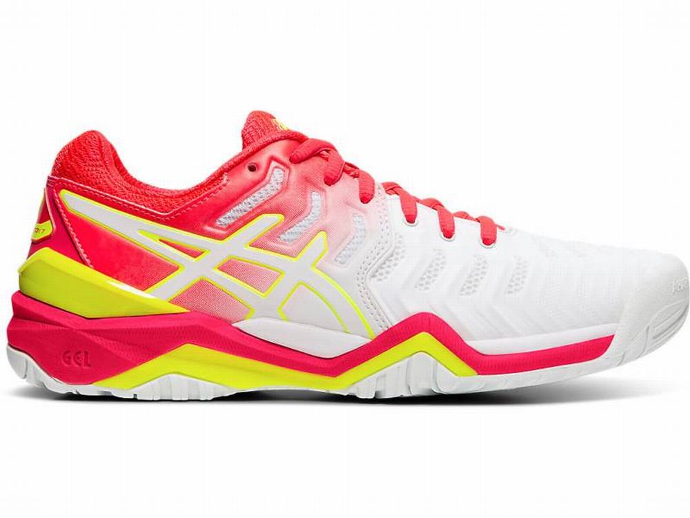 Asics GEL-RESOLUTION 7 Teniszcipő Női Fehér Rózsaszín | 214673-ISO