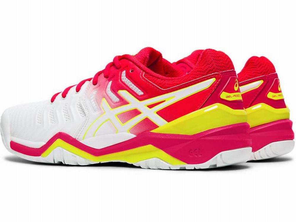 Asics GEL-RESOLUTION 7 Teniszcipő Női Fehér Rózsaszín | 214673-ISO