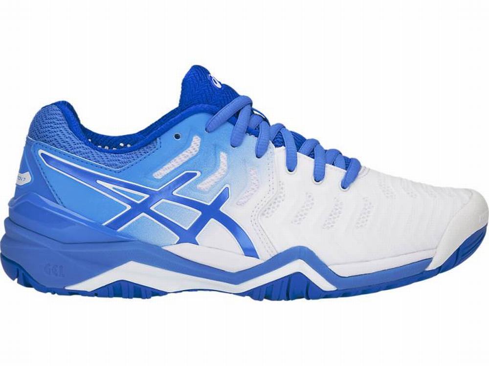 Asics GEL-RESOLUTION 7 Teniszcipő Női Fehér Kék | 964203-YZE