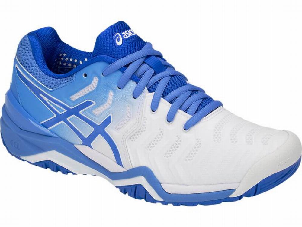 Asics GEL-RESOLUTION 7 Teniszcipő Női Fehér Kék | 964203-YZE