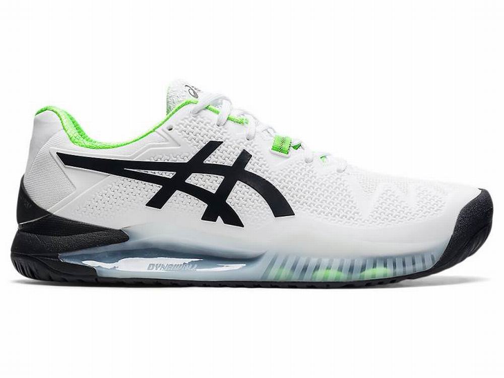 Asics GEL-RESOLUTION 8 (2E) Teniszcipő Férfi Fehér Zöld | 870643-UKX