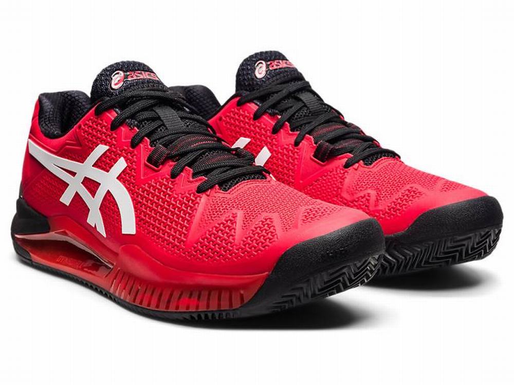 Asics GEL-RESOLUTION 8 CLAY Teniszcipő Férfi Piros Fehér | 418706-FZV