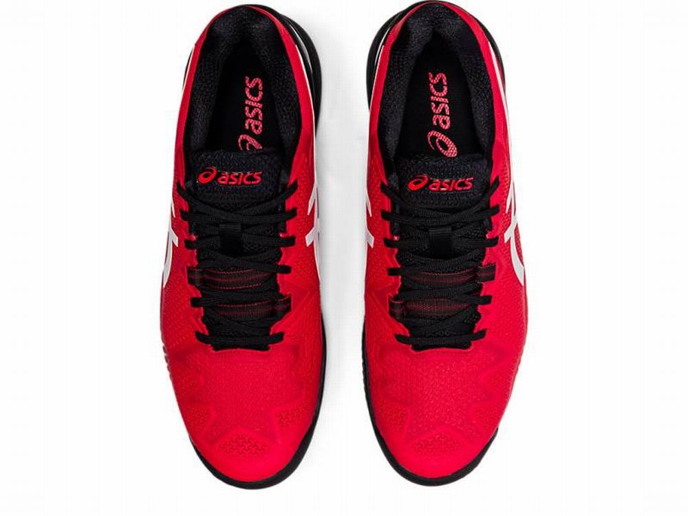 Asics GEL-RESOLUTION 8 CLAY Teniszcipő Férfi Piros Fehér | 418706-FZV