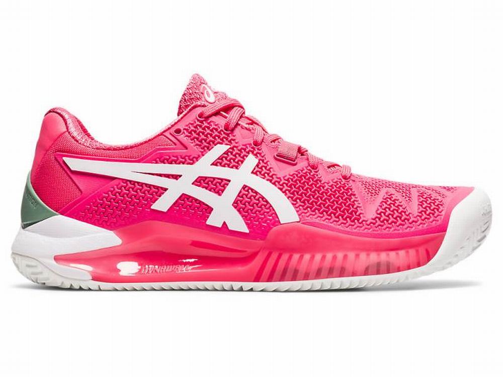 Asics GEL-RESOLUTION 8 CLAY Teniszcipő Női Rózsaszín Fehér | 514307-GFR