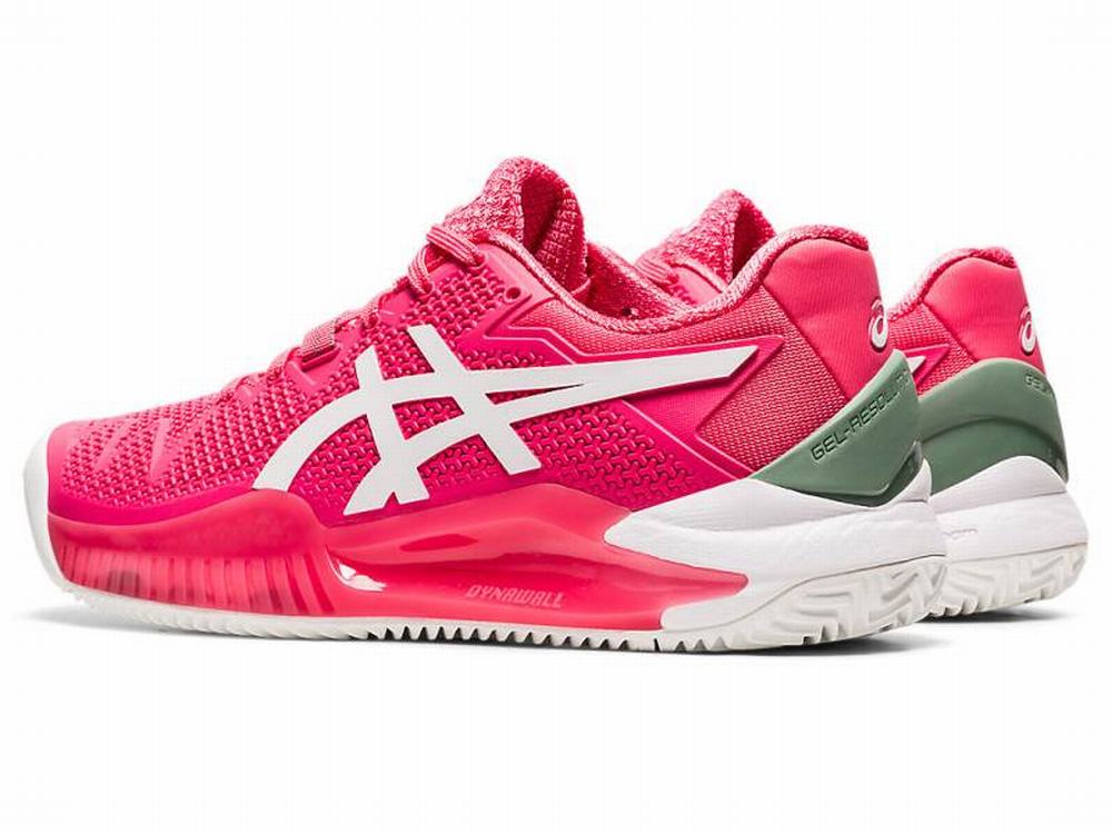 Asics GEL-RESOLUTION 8 CLAY Teniszcipő Női Rózsaszín Fehér | 514307-GFR