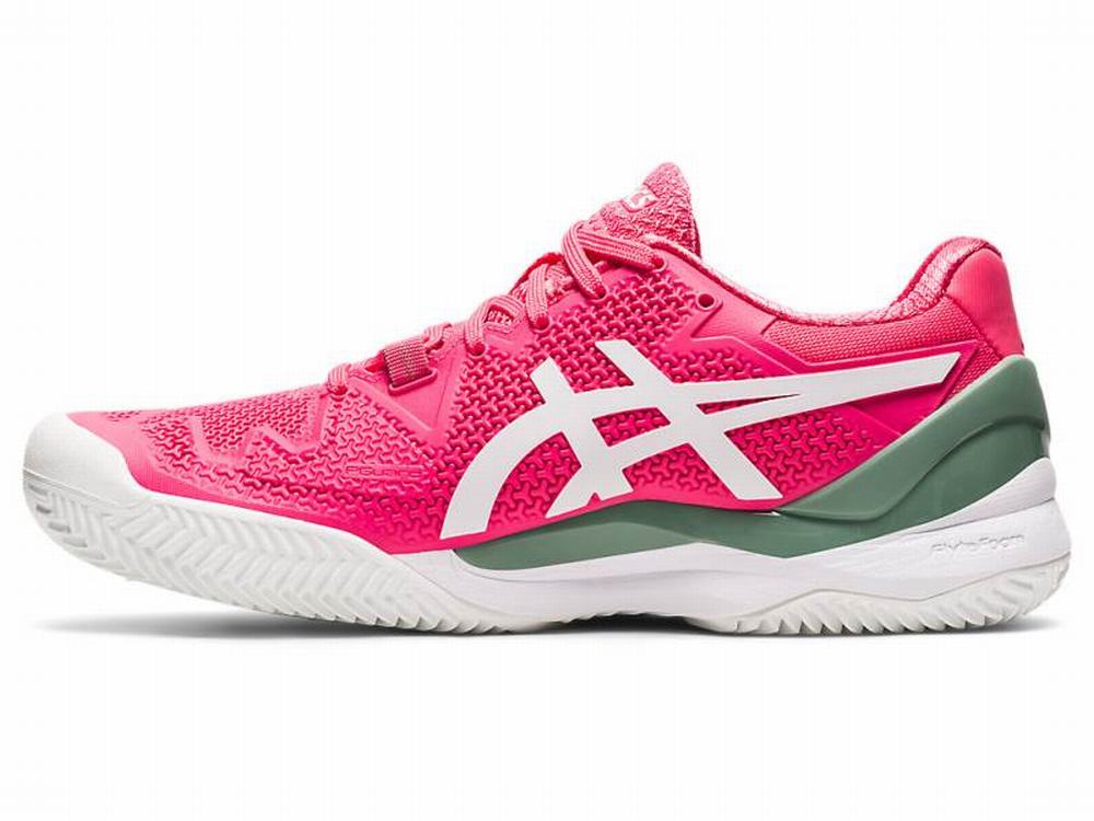 Asics GEL-RESOLUTION 8 CLAY Teniszcipő Női Rózsaszín Fehér | 514307-GFR