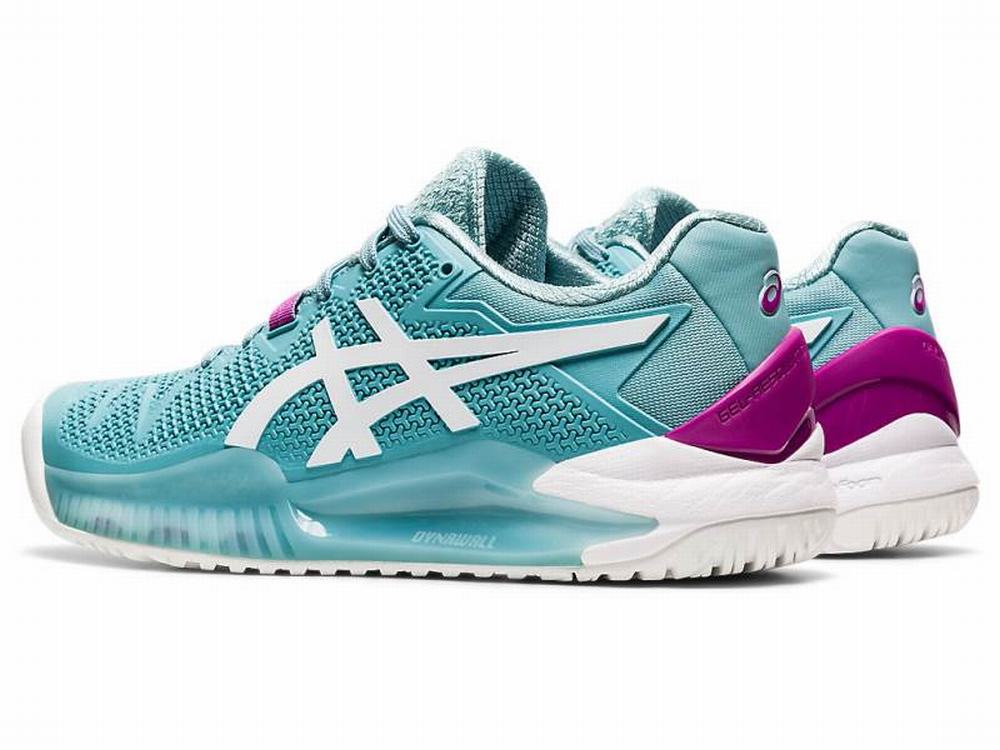 Asics GEL-RESOLUTION 8 (D) Teniszcipő Női Fehér Kék | 786249-HAU