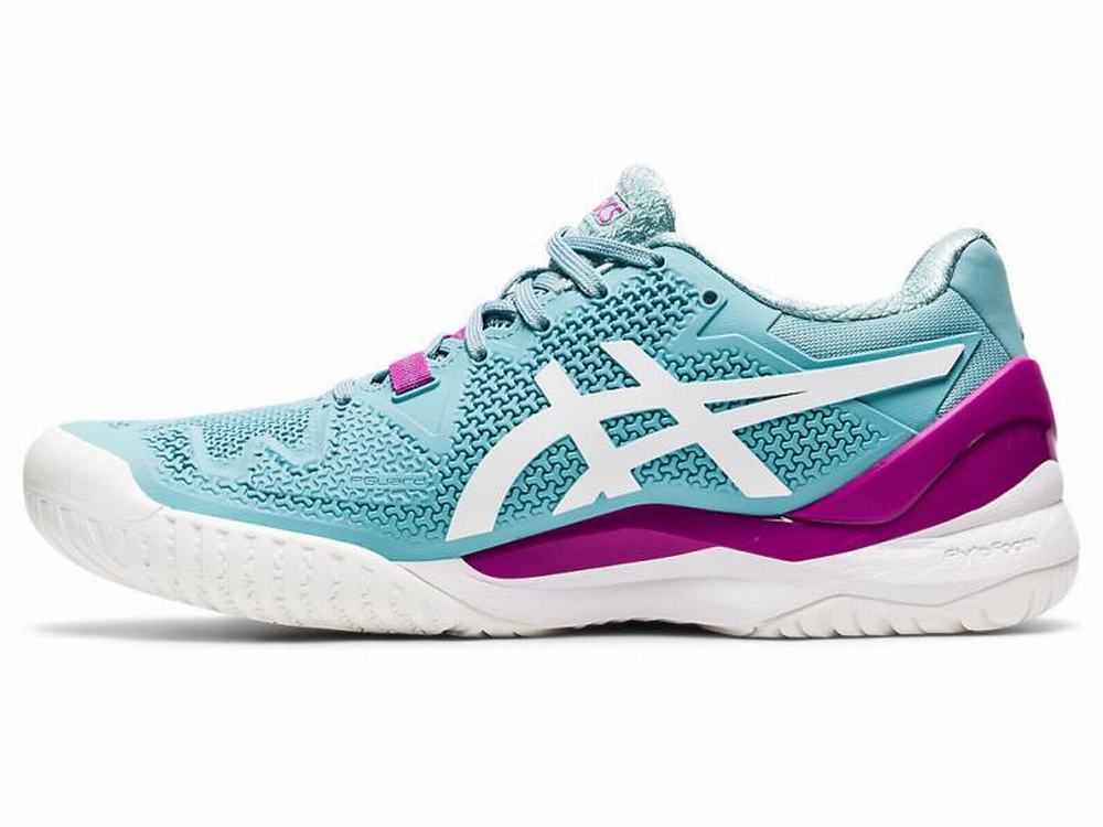 Asics GEL-RESOLUTION 8 (D) Teniszcipő Női Fehér Kék | 786249-HAU