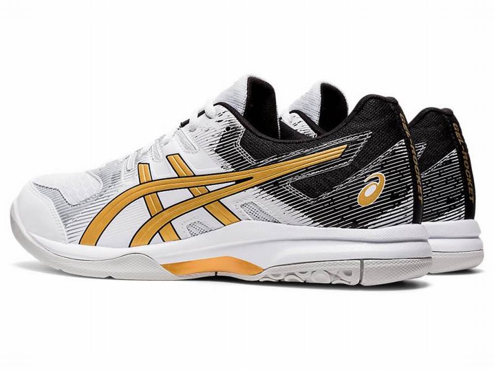 Asics GEL-ROCKET 9 Röplabda Cipő Férfi Fehér Arany | 315698-RTD