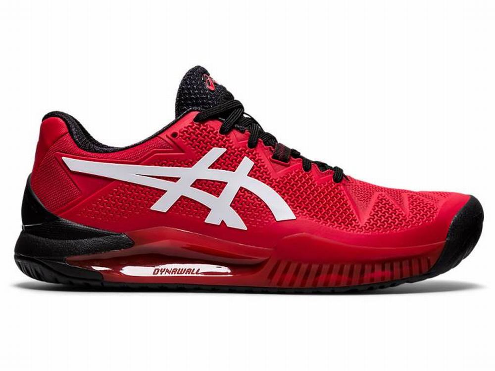 Asics GEL-Resolution 8 Teniszcipő Férfi Piros Fehér | 238059-NRL