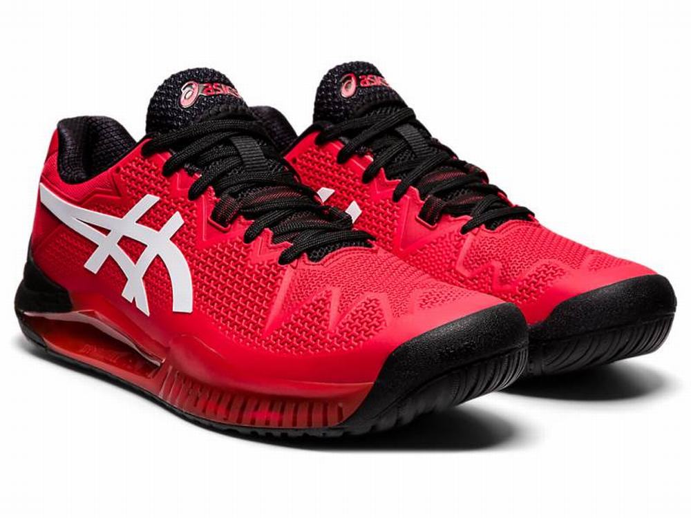 Asics GEL-Resolution 8 Teniszcipő Férfi Piros Fehér | 238059-NRL