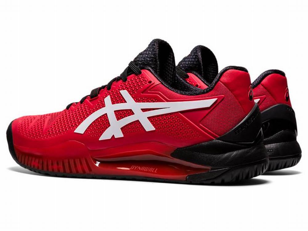 Asics GEL-Resolution 8 Teniszcipő Férfi Piros Fehér | 238059-NRL