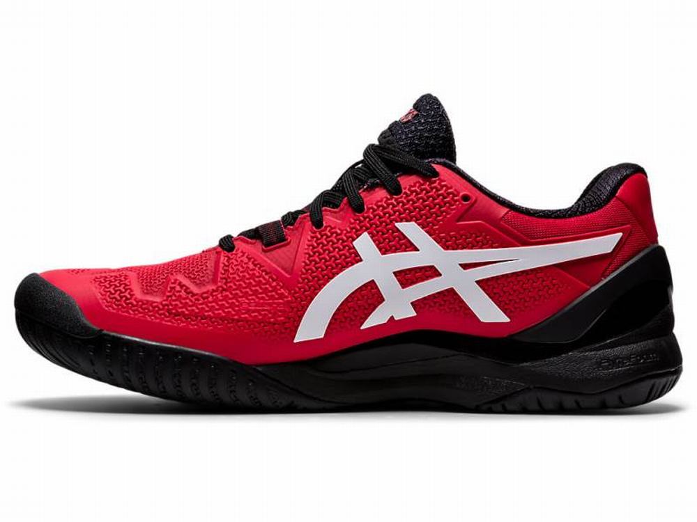 Asics GEL-Resolution 8 Teniszcipő Férfi Piros Fehér | 238059-NRL