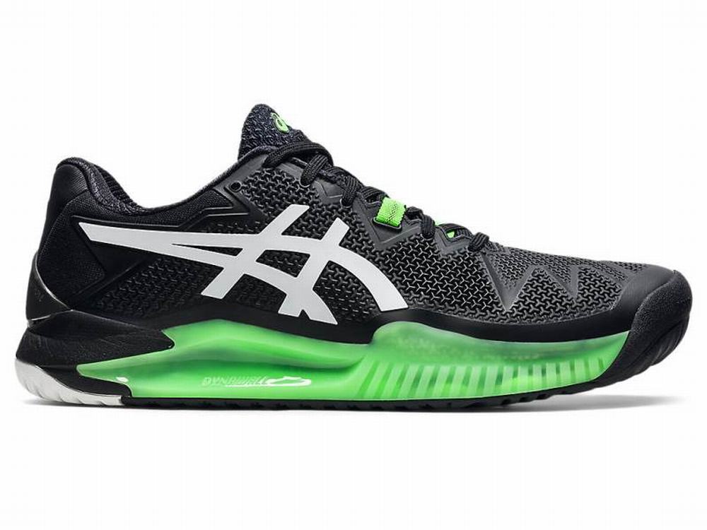 Asics GEL-Resolution 8 Teniszcipő Férfi Fekete Zöld | 936780-CKI