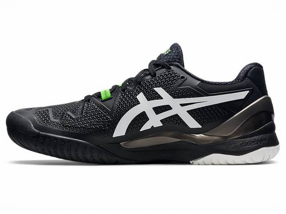 Asics GEL-Resolution 8 Teniszcipő Férfi Fekete Zöld | 936780-CKI