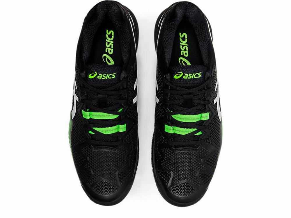 Asics GEL-Resolution 8 Teniszcipő Férfi Fekete Zöld | 936780-CKI