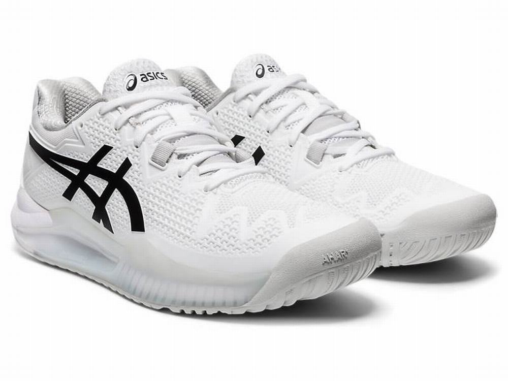 Asics GEL-Resolution 8 Teniszcipő Női Fekete Fehér | 824531-MBF