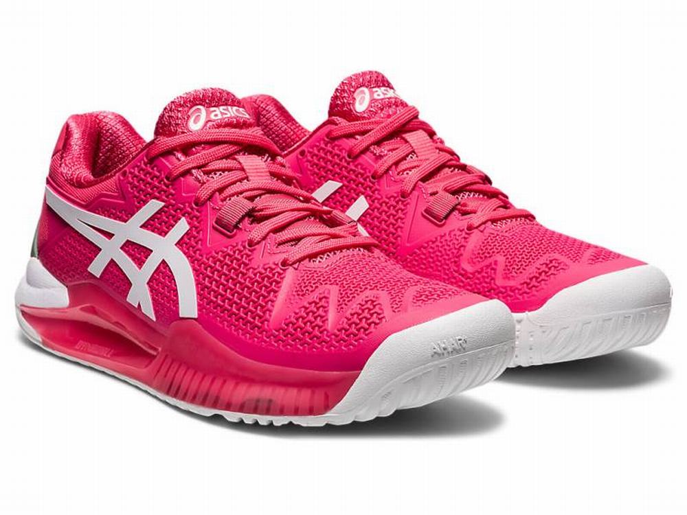 Asics GEL-Resolution 8 Teniszcipő Női Rózsaszín Fehér | 265374-WRQ