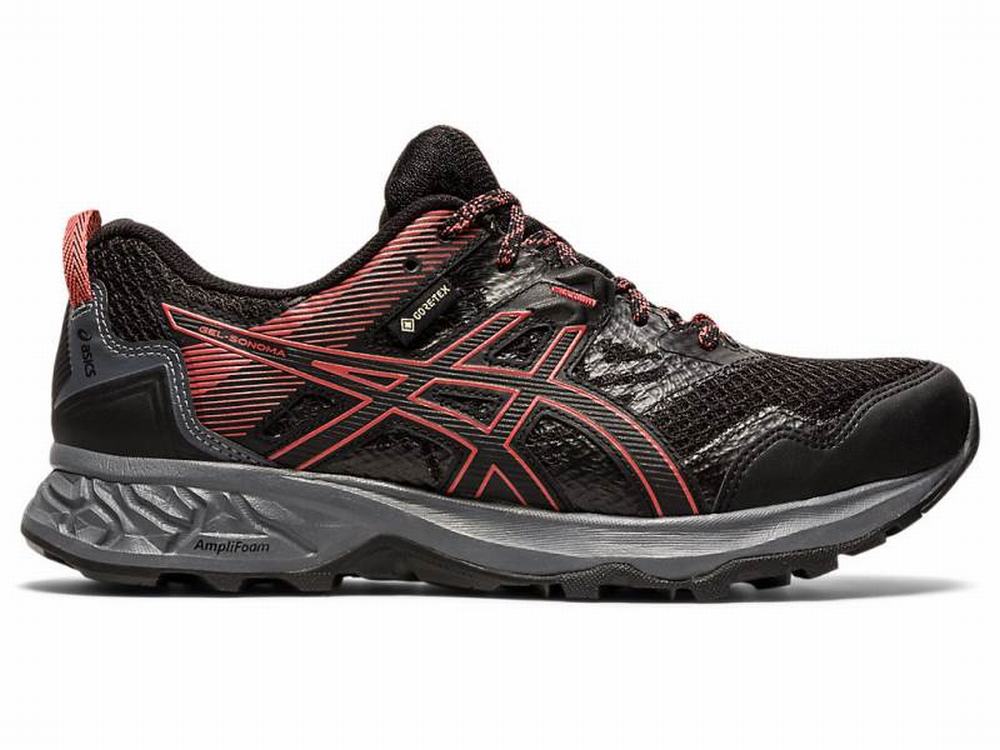 Asics GEL-SONOMA 5 G-TX Terepfutó Női Fekete Rózsaszín | 629078-VMD